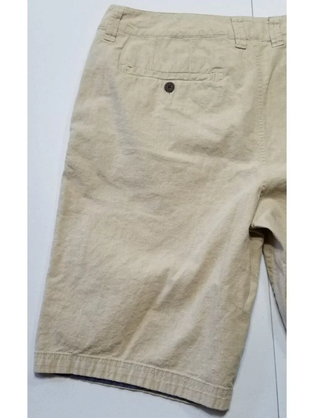 Flag & Anthem Flat Front Stretch Khaki Chino Casual Dress Shorts Men's Size 33
